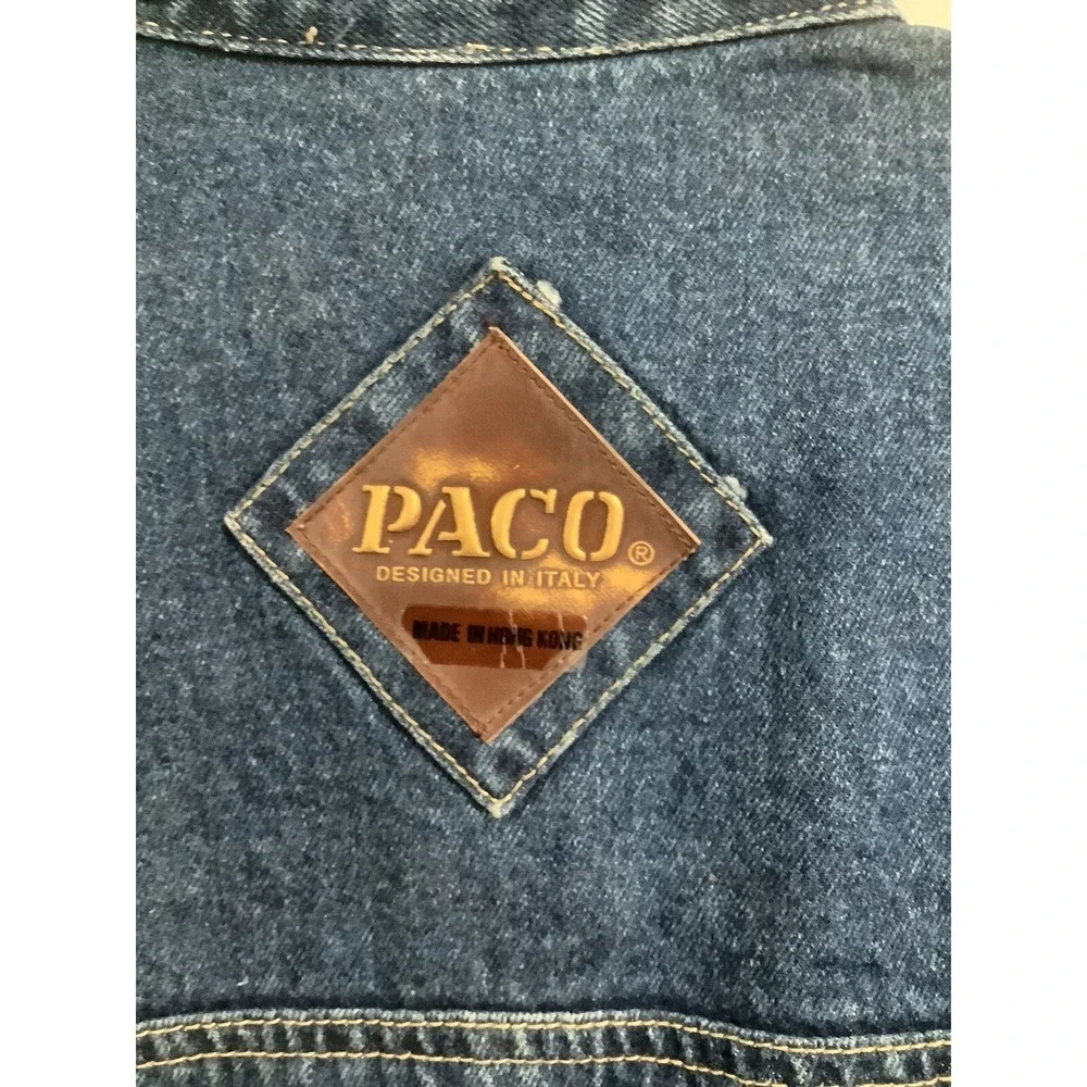 Vintage PACO Jeans Denim Jacket Mens M Lined Quilted Warm Dark Wash 90s
